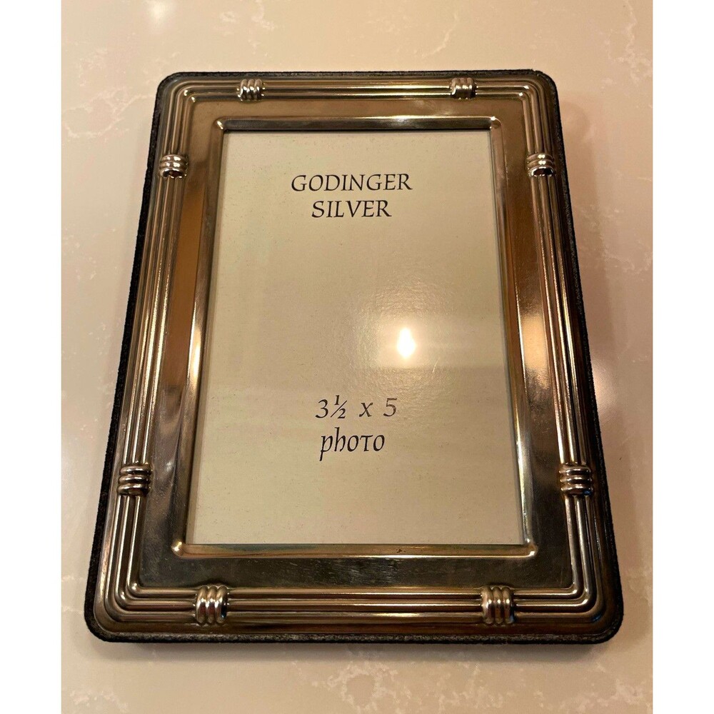 Godinger Silver 3.5x5 Metal Photo Frame Silver Plated Freestanding